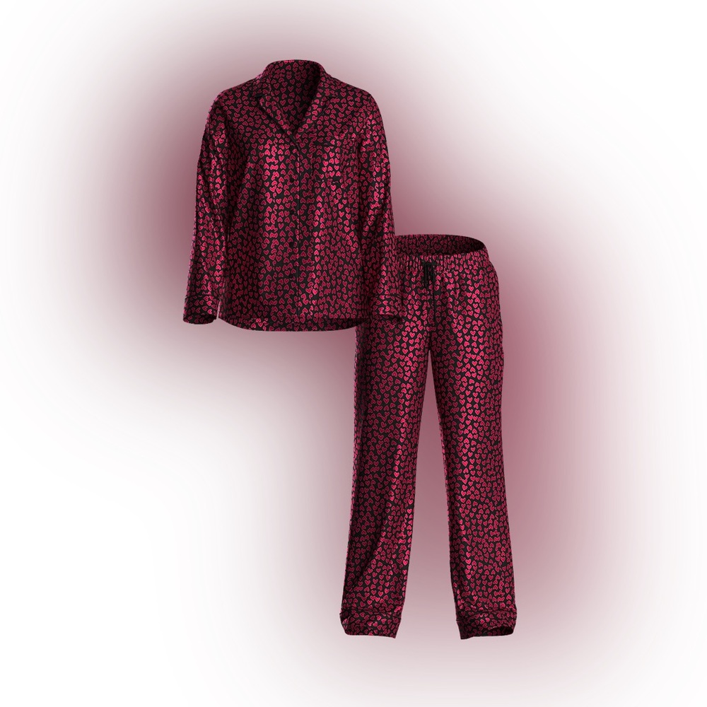 NWT NEW COLOR EMBROIDERED VICTORIA'S SECRET Signature Satin Long Pajama Set - Picture 3 of 5